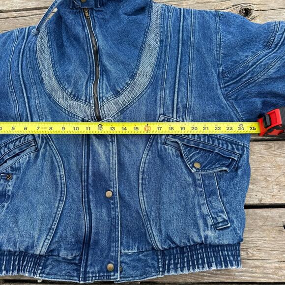 Vintage Weathered Blues Sherpa Lined Denim Jacket - Small - Picture 11 of 14